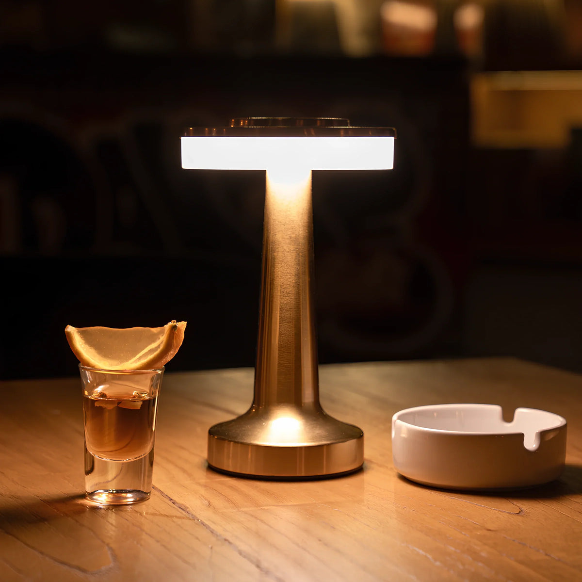 Retro Bar Table Lamp - Rechargeable LED, Touch Dimming