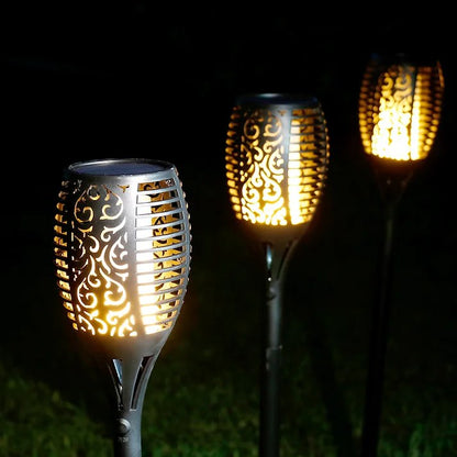Outdoor Solar Torch - Flickering Flame LED Garden Stakes