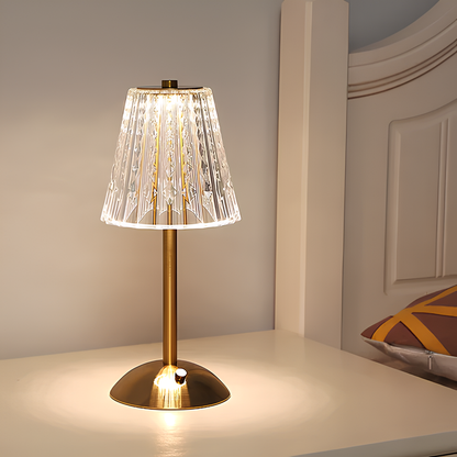 Golden Crystal Table Lamp - LED, Touch Dimmable