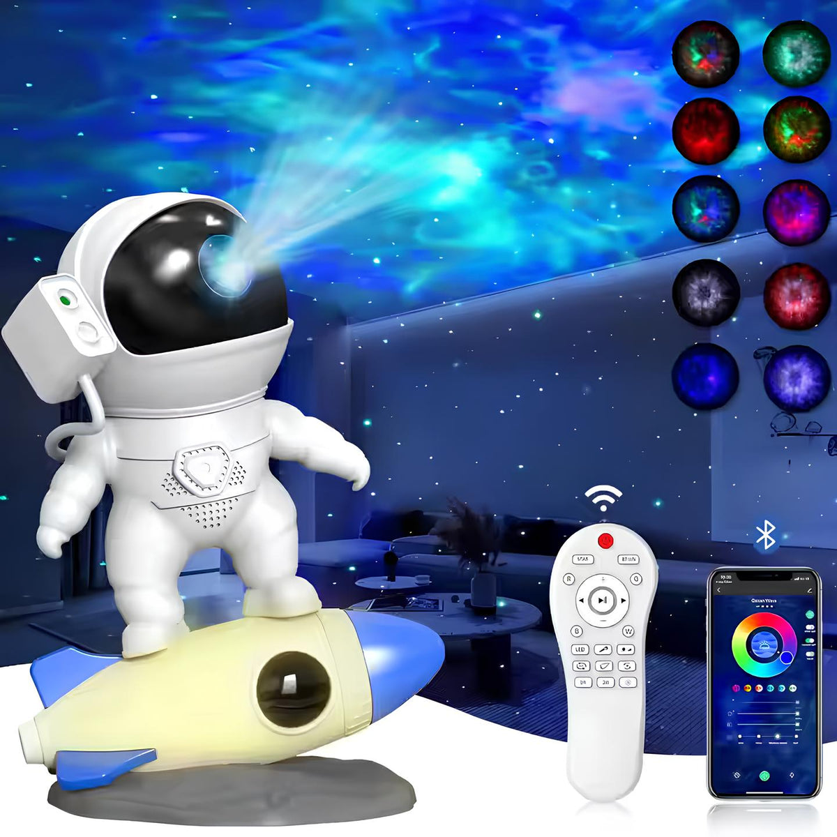 Astronaut Projection Galaxy Light - 13 HD Space Films