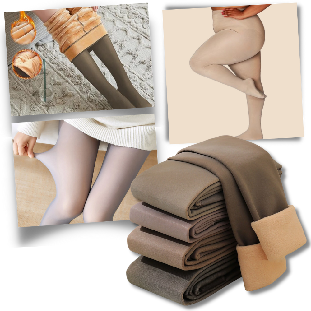 Cozy Translucent Illusion Fleece Lined Tights
