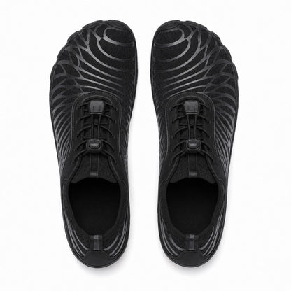 Flux Flexible Sole Barefoot Shoes For Women Colour All Black Top Down Detail