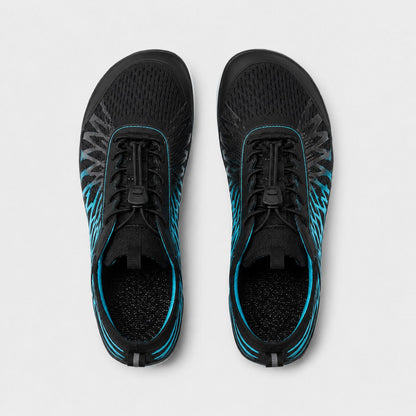 Flux Flexible Sole Barefoot Shoes For Women Colour Black Blue Top Down Detail