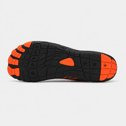 Flux Flexible Sole Barefoot Shoes For Women Colour Grey Orange Outsole Detail