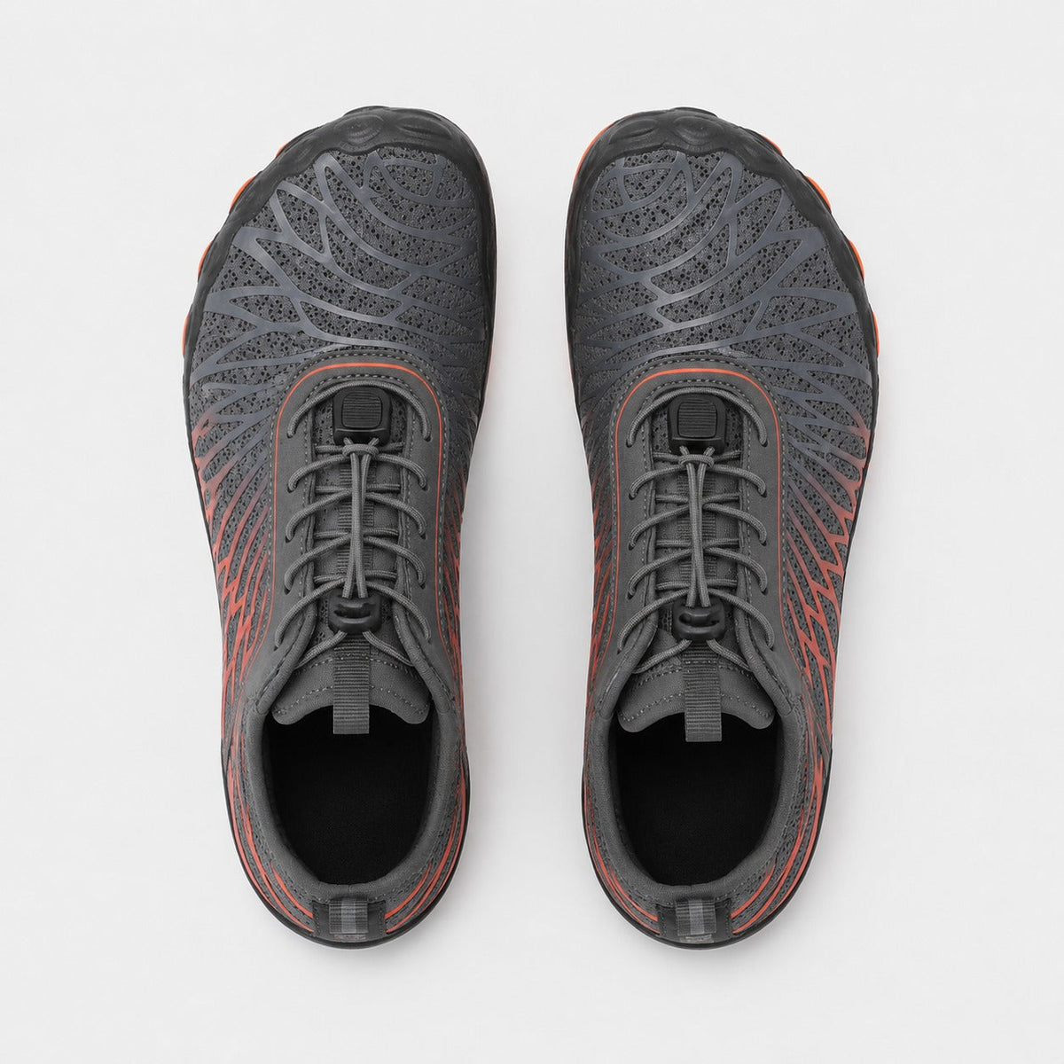 Flux Flexible Sole Barefoot Shoes For Women Colour Grey Orange Top Down Detail