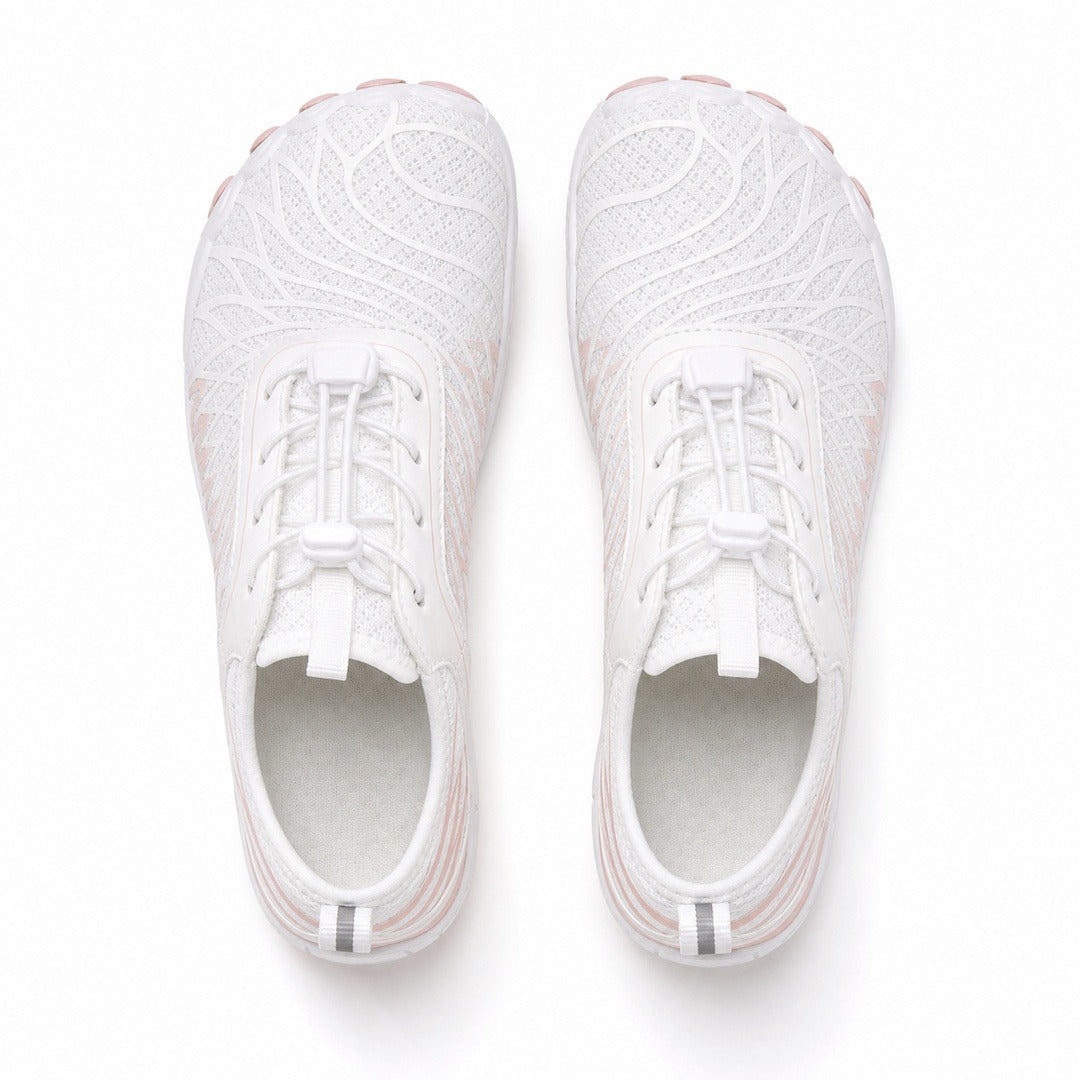 Flux Flexible Sole Barefoot Shoes For Women Colour White Pink Top Down Detail