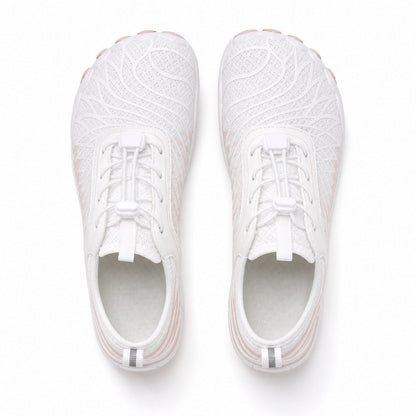 Flux Flexible Sole Barefoot Shoes For Women Colour White Pink Top Down Detail