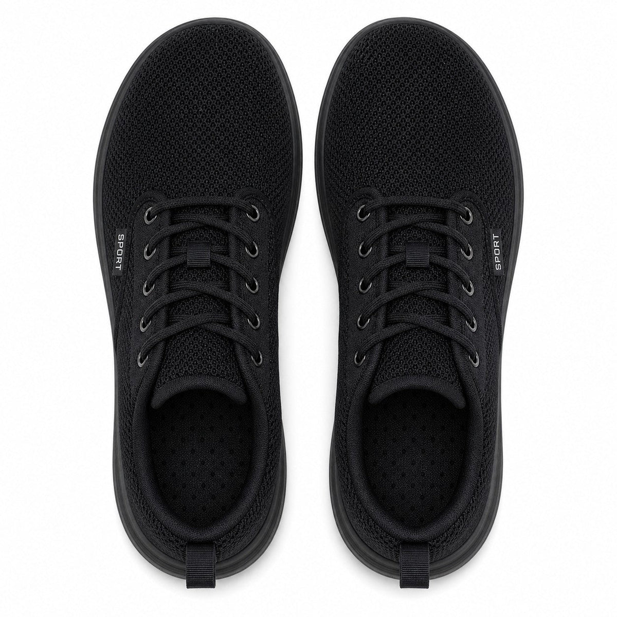 Freestep Womens Wide Toe Walking Shoes Black Top Down Detail