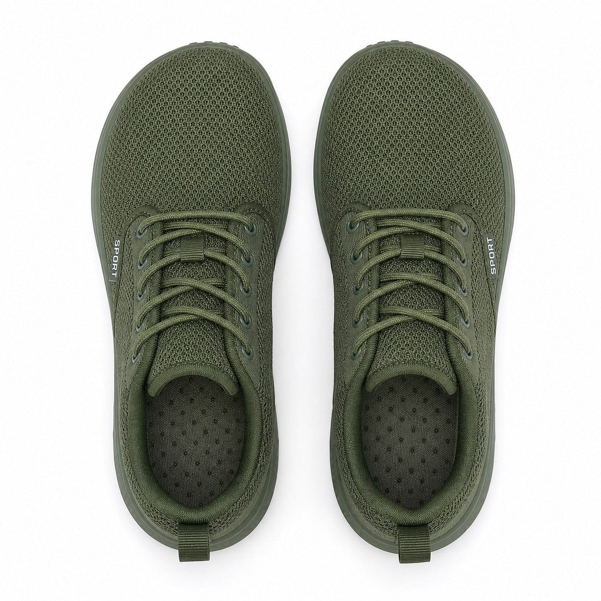 Freestep Womens Wide Toe Walking Shoes Green Top Down Detail