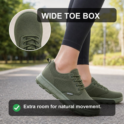 Freestep Womens Wide Toe Walking Shoes Green Wide Toe Box Feature