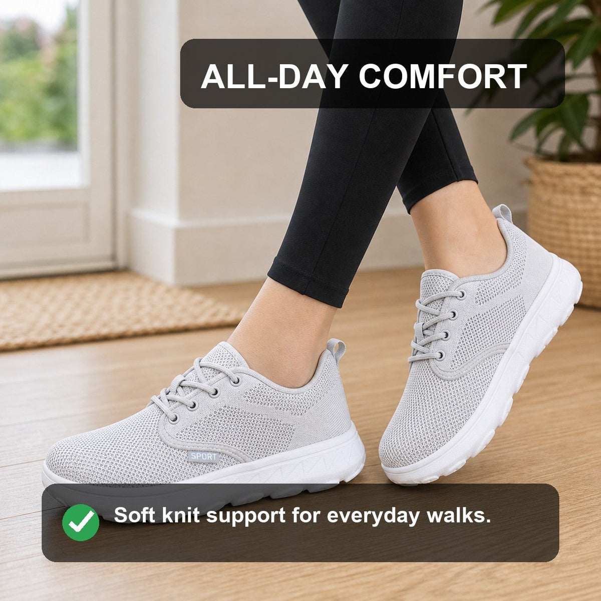 Freestep Womens Wide Toe Walking Shoes Light Gray All Day Comfort Feature
