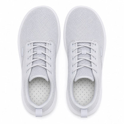 Freestep Womens Wide Toe Walking Shoes Light Gray Top Down Detail