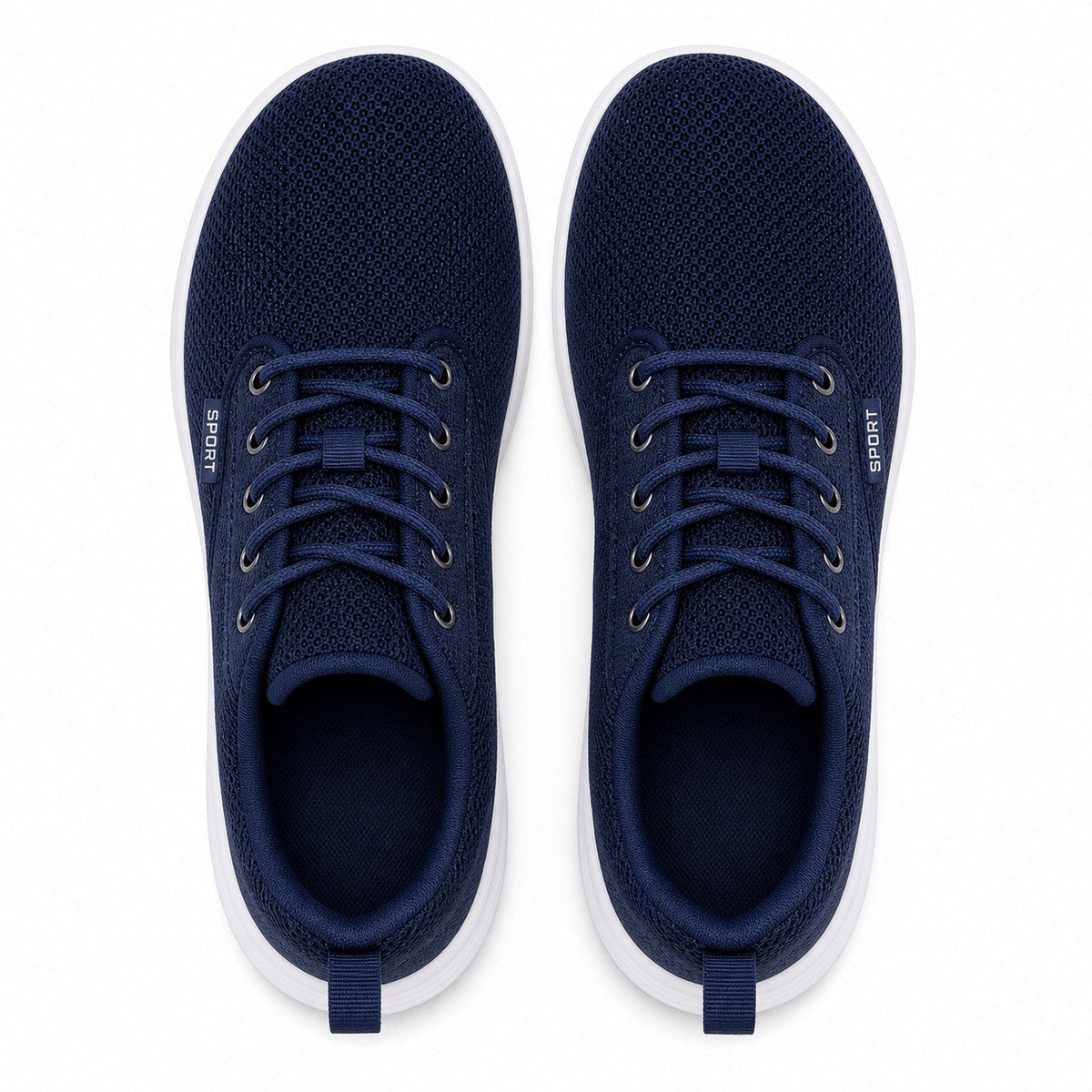 Freestep Womens Wide Toe Walking Shoes Navy Blue Top Down Detail