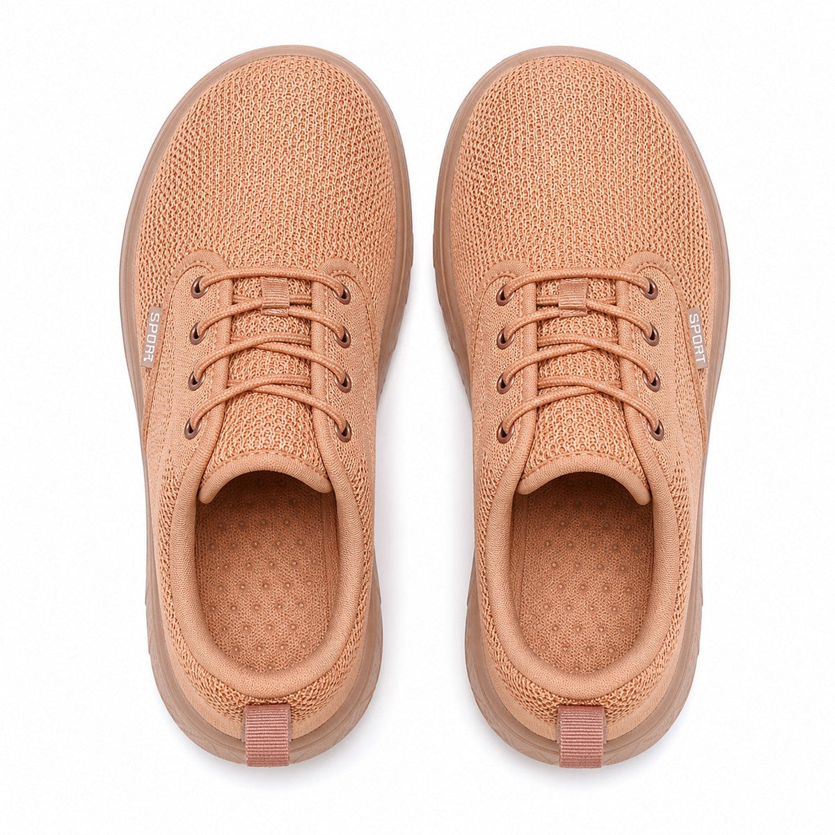 Freestep Womens Wide Toe Walking Shoes Peach Top Down Detail