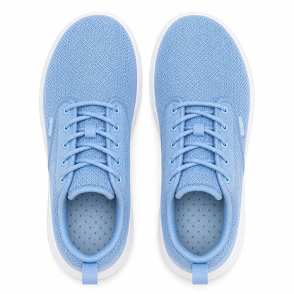 Freestep Womens Wide Toe Walking Shoes Sky Blue Top Down Detail