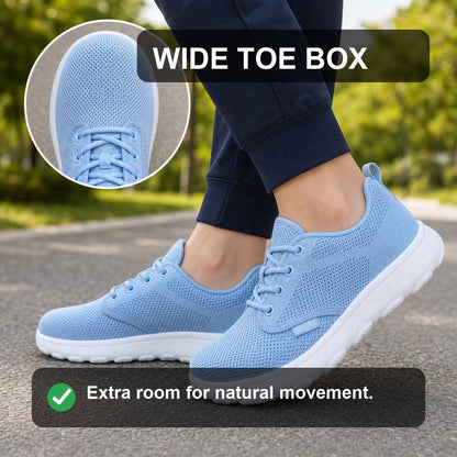 Freestep Womens Wide Toe Walking Shoes Sky Blue Wide Toe Box Feature