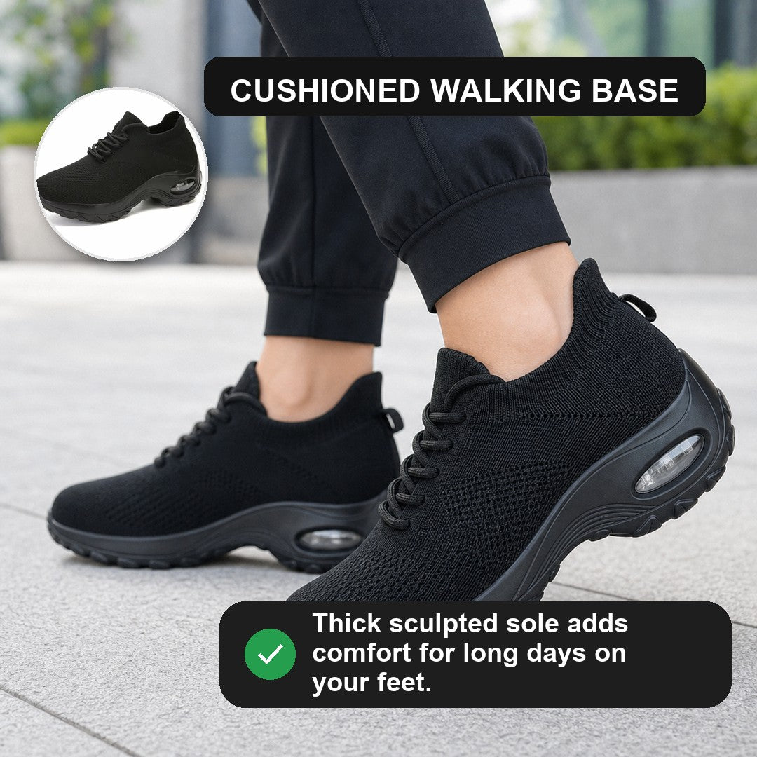 Grace Womens Orthopedic Comfort Shoes Black Lace Cushioned Walking Base Feature