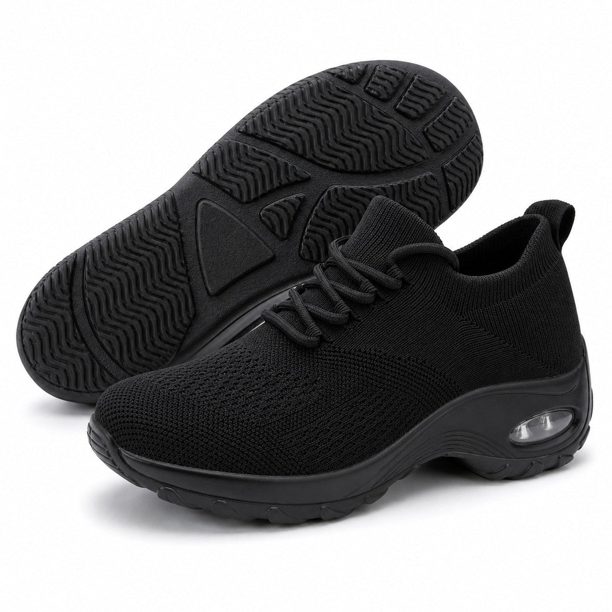Grace Womens Orthopedic Comfort Shoes Black Lace Front Hero Pair Sole