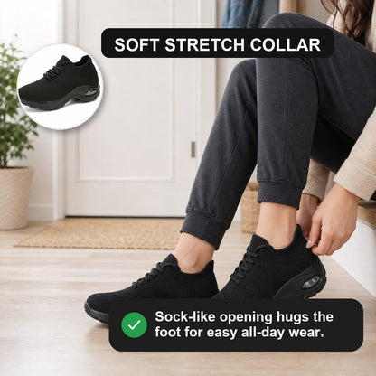Grace Womens Orthopedic Comfort Shoes Black Lace Soft Stretch Collar Feature