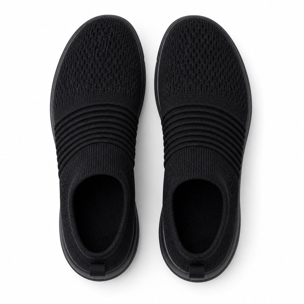Grace Womens Orthopedic Comfort Shoes Black Slip On Top Down Detail