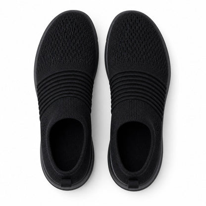 Grace Womens Orthopedic Comfort Shoes Black Slip On Top Down Detail