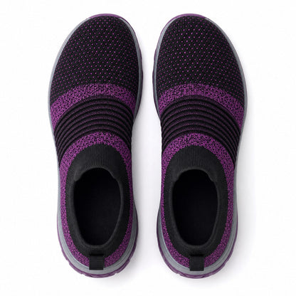 Grace Womens Orthopedic Comfort Shoes Purple Knit Top Down Detail
