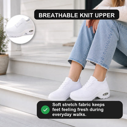 Grace Womens Orthopedic Comfort Shoes White Breathable Knit Upper Feature