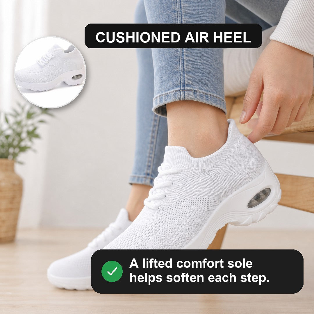 Grace Womens Orthopedic Comfort Shoes White Cushioned Air Heel Feature