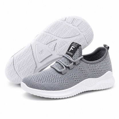 Litestep Womens Everyday Lightweight Sneakers Gray Front Hero Pair Sole