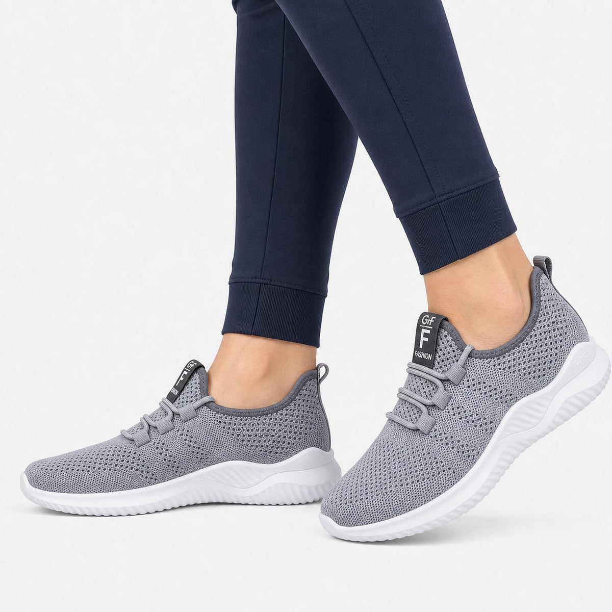 Litestep Womens Everyday Lightweight Sneakers Gray Model Wearing