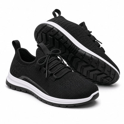 Luma Soft Sole Flyknit Sneakers For Women Black Front Hero Pair Sole