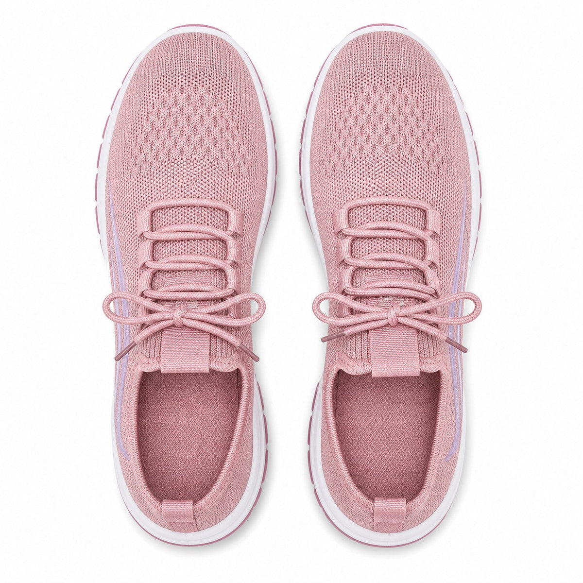 Luma Soft Sole Flyknit Sneakers For Women Blush Pink Top Down Detail