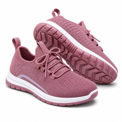 Luma Soft Sole Flyknit Sneakers For Women Purple Front Hero Pair Sole