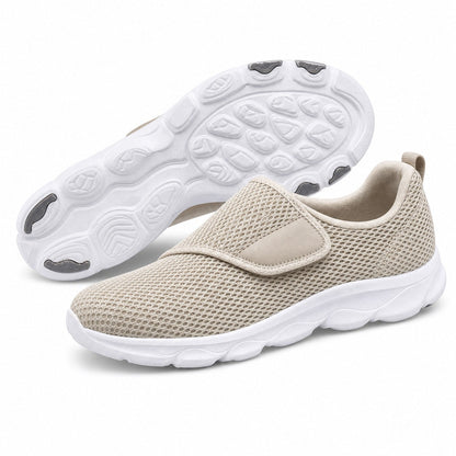 Mira Wide Fit Slip On Walking Shoes For Women Beige Front Hero Pair Sole
