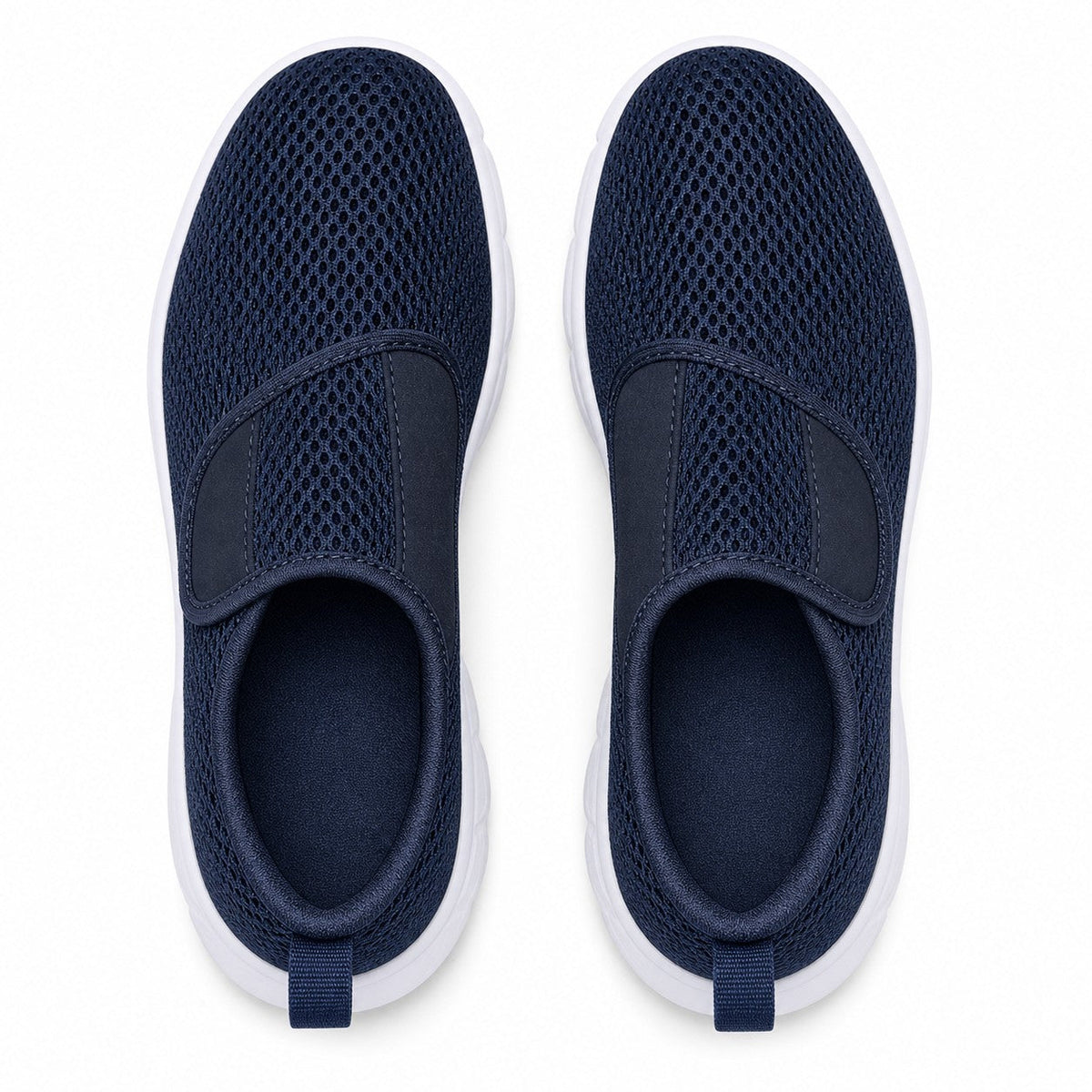 Mira Wide Fit Slip On Walking Shoes For Women Navy Blue Top Down Detail