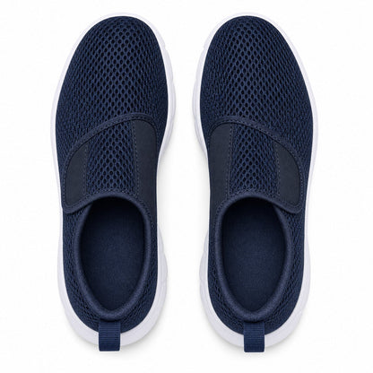 Mira Wide Fit Slip On Walking Shoes For Women Navy Blue Top Down Detail