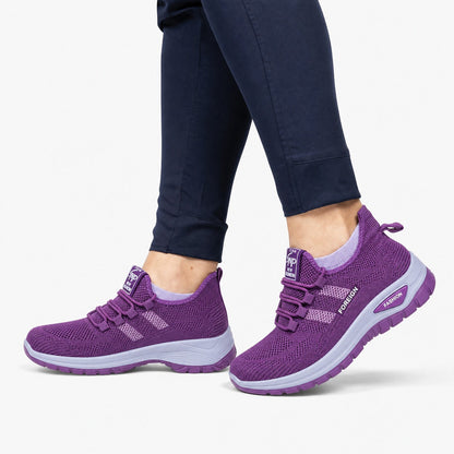 Nira Anti Slip Lightweight Walking Shoes For Women Colour Purple Model Wearing