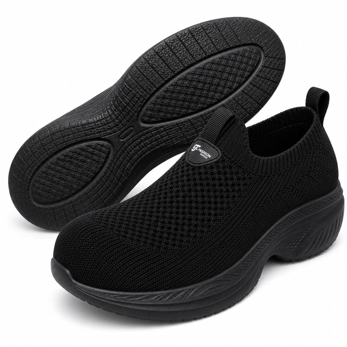 Nora Comfort Wide Toe Shoes For Women Black Front Hero Pair Sole
