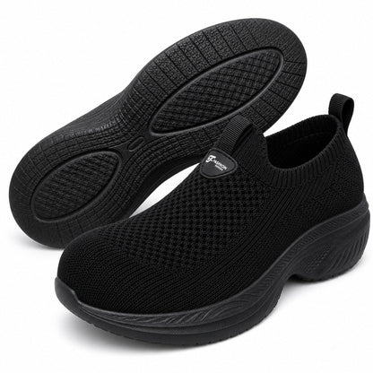 Nora Comfort Wide Toe Shoes For Women Black Front Hero Pair Sole