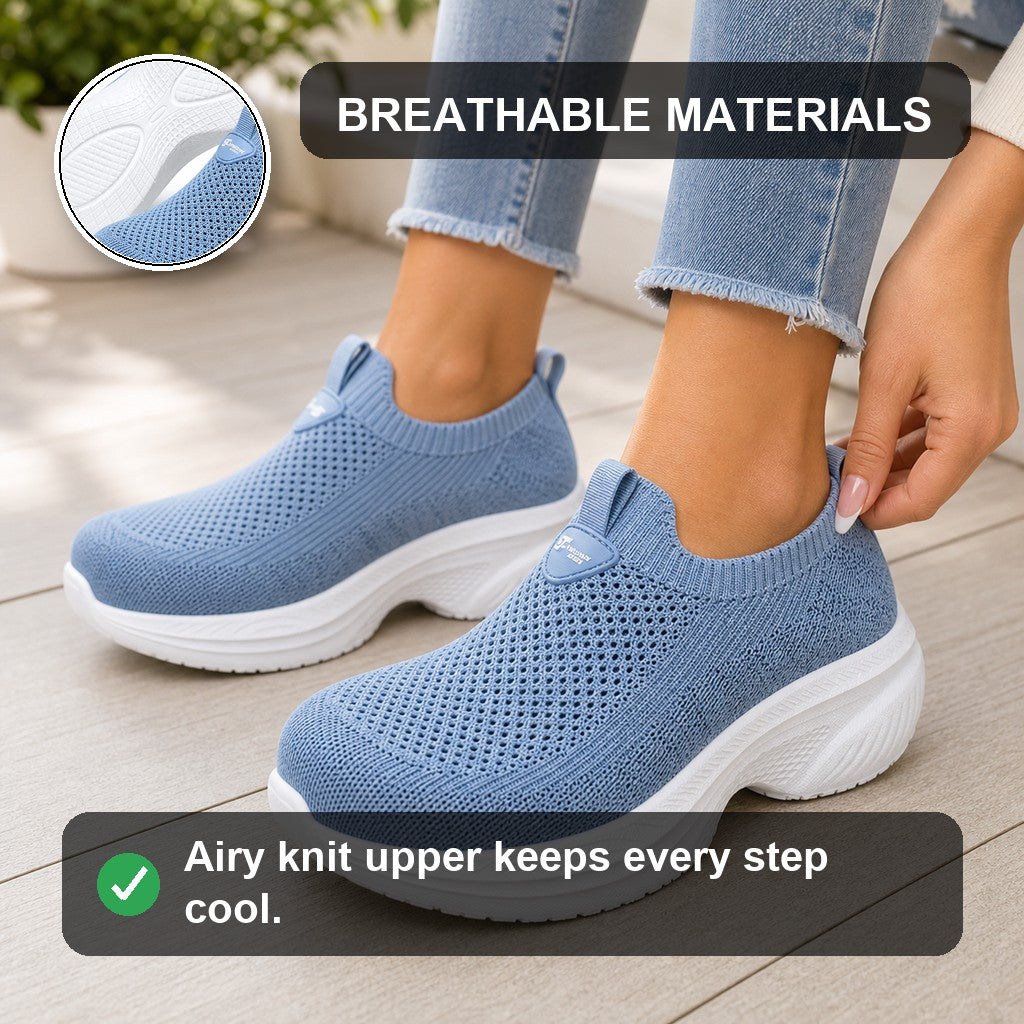Nora Comfort Wide Toe Shoes For Women Light Blue Breathable Materials Feature