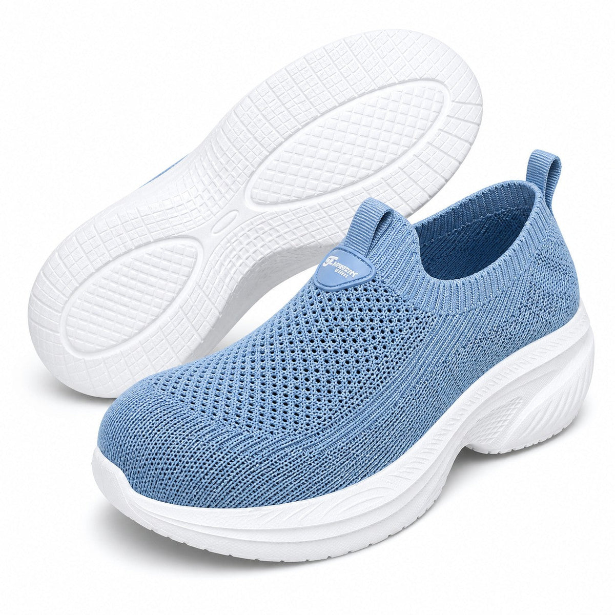 Nora Comfort Wide Toe Shoes For Women Light Blue Front Hero Pair Sole