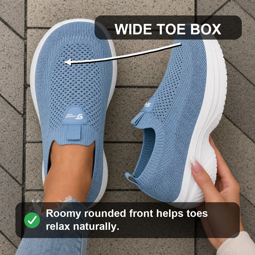 Nora Comfort Wide Toe Shoes For Women Light Blue Wide Toe Box Feature