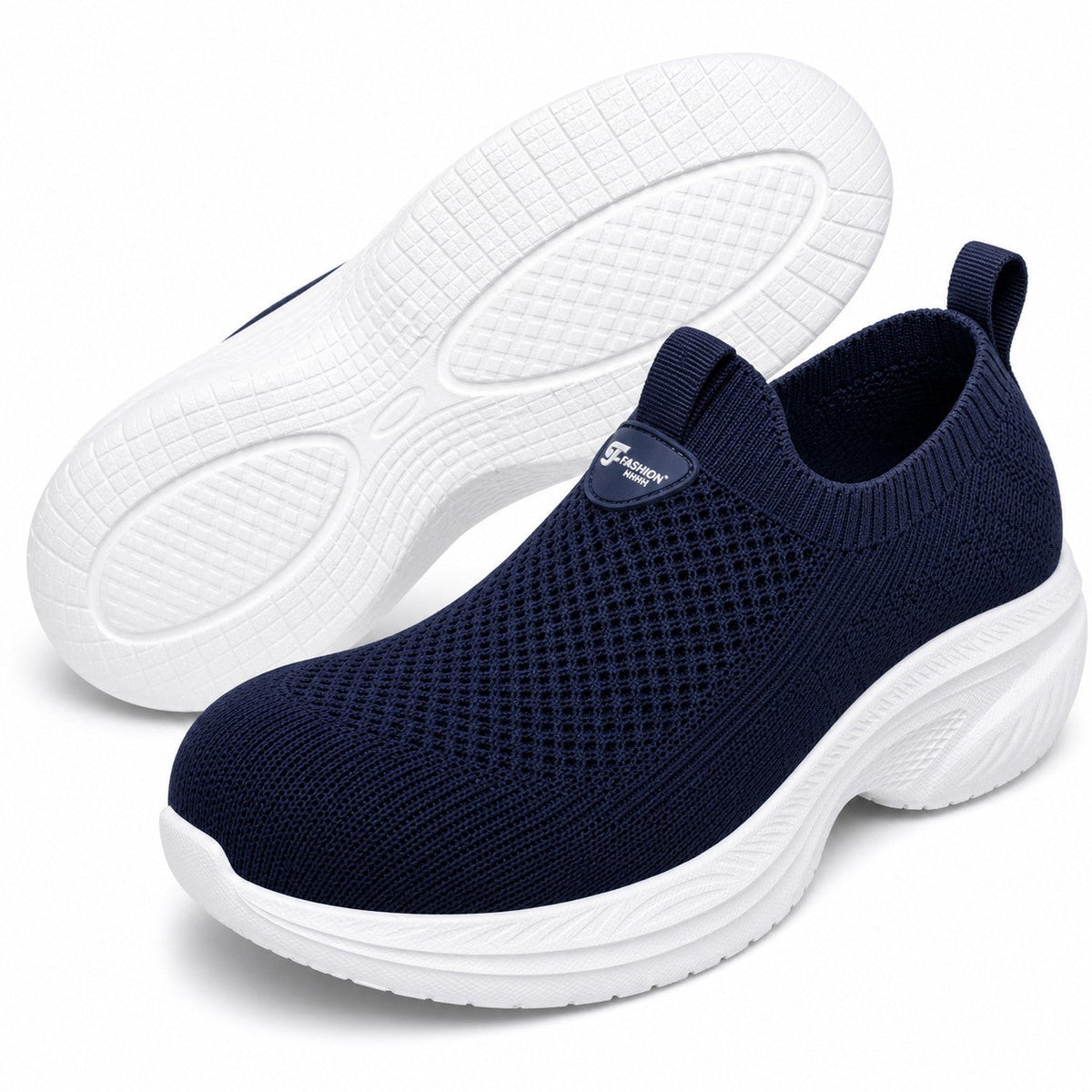 Nora Comfort Wide Toe Shoes For Women Navy Front Hero Pair Sole