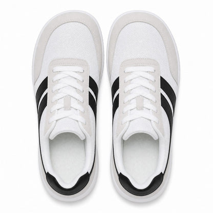 Orlena Roomy Toe Walking Shoes For Women White Black Top Down Detail