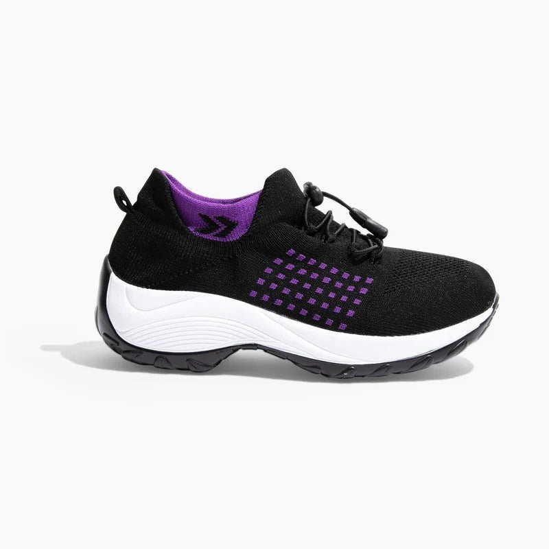 OrthoMila Women's Orthopedic Everyday Shoes in Black Purple