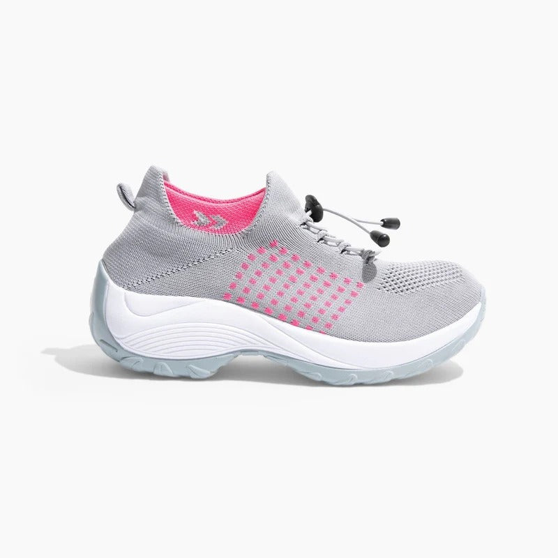 OrthoMila Women's Orthopedic Everyday Shoes in Grey Pink