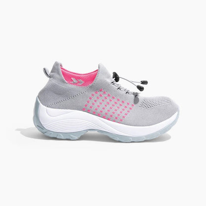OrthoMila Women's Orthopedic Everyday Shoes in Grey Pink