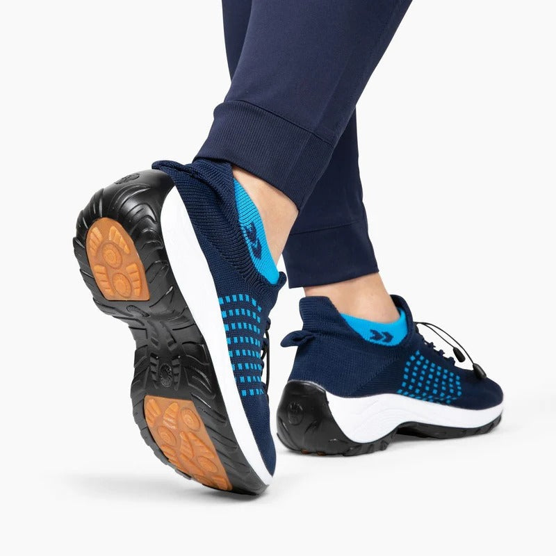 OrthoMila Women's Orthopedic Everyday Shoes navy blue sole grip lifestyle view