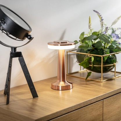 Retro Bar Table Lamp - Rechargeable LED, Touch Dimming
