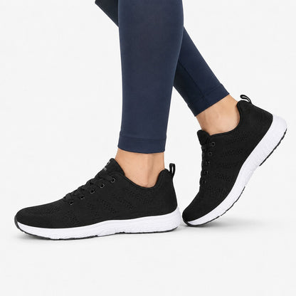 Pace Lightweight Comfort Shoes For Women Colour Black Model Wearing